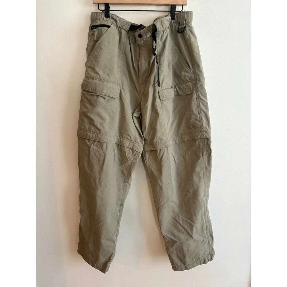 Vtg The‎ North Face Convertible Pants / Shorts Belted Utility Hiking Khaki XL